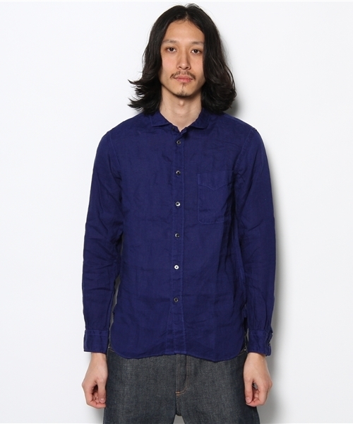 Sanca（サンカ）の「Sanca/LINEN O/D WIDE（シャツ/ブラウス・メンズ・オレンジ/ブルー・3/1/2）」の2枚目の写真