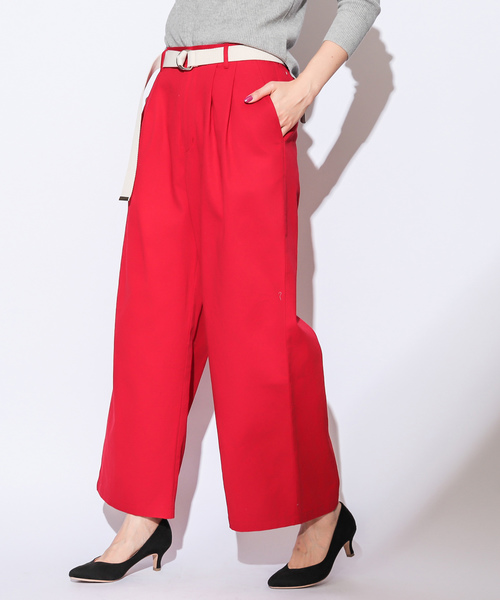 CIAOPANIC(チャオパニック)の「ベルト付き綿ツイルツータックワイドパンツ(その他パンツ・レディース・ベージュ/レッド/アイボリー・FREE)」の19枚目の写真