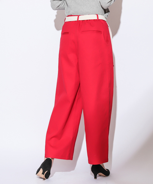 CIAOPANIC(チャオパニック)の「ベルト付き綿ツイルツータックワイドパンツ(その他パンツ・レディース・ベージュ/レッド/アイボリー・FREE)」の22枚目の写真
