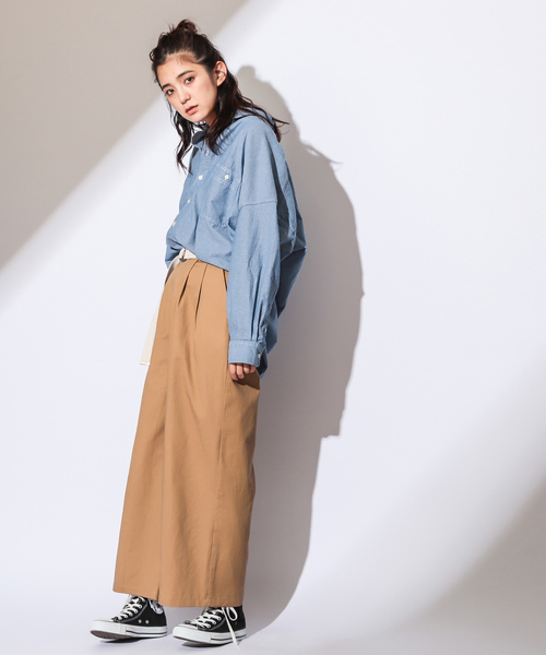 CIAOPANIC(チャオパニック)の「ベルト付き綿ツイルツータックワイドパンツ(その他パンツ・レディース・ベージュ/レッド/アイボリー・FREE)」の15枚目の写真