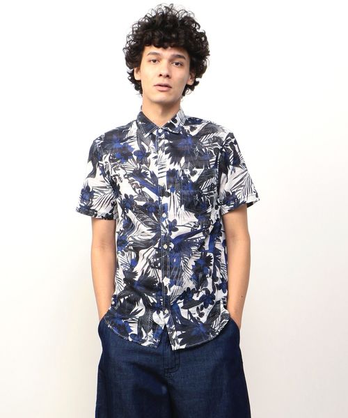 EMPORIO ARMANI ボタニカル柄 半袖シャツ ARMANI EXCHANGE（アルマーニエクスチェンジ）の「【AXアルマーニ