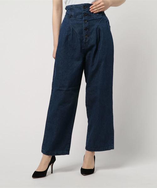 WEGO（ウィゴー）の「WEGO/前ボタンストレートパンツ（デニムパンツ・レディース・ライトインディゴブルー/インディゴブルー・FREE）」の10枚目の写真