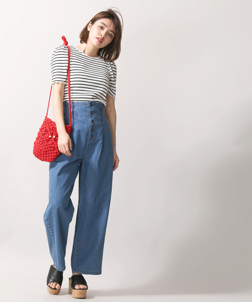 WEGO（ウィゴー）の「WEGO/前ボタンストレートパンツ（デニムパンツ・レディース・ライトインディゴブルー/インディゴブルー・FREE）」の5枚目の写真