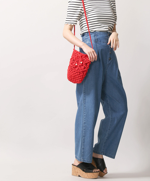 WEGO（ウィゴー）の「WEGO/前ボタンストレートパンツ（デニムパンツ・レディース・ライトインディゴブルー/インディゴブルー・FREE）」の9枚目の写真