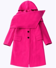 MARC JACOBS | NOTCH COLLAR COAT W/HOOD SCARF/ノッチカラー コートW/フードスカーフ(その他アウター)