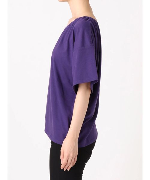 EMODA(エモダ)の「ワンショルダーTシャツ(Tシャツ/カットソー・レディース・ホワイト/ブラック/パープル・FREE)」の5枚目の写真