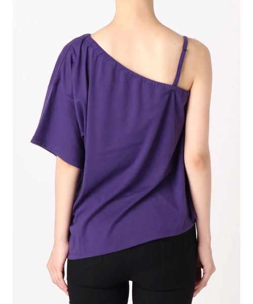 EMODA(エモダ)の「ワンショルダーTシャツ(Tシャツ/カットソー・レディース・ホワイト/ブラック/パープル・FREE)」の6枚目の写真