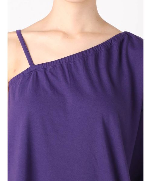EMODA(エモダ)の「ワンショルダーTシャツ(Tシャツ/カットソー・レディース・ホワイト/ブラック/パープル・FREE)」の7枚目の写真