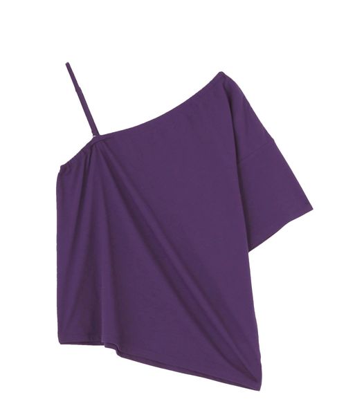 EMODA(エモダ)の「ワンショルダーTシャツ(Tシャツ/カットソー・レディース・ホワイト/ブラック/パープル・FREE)」の9枚目の写真