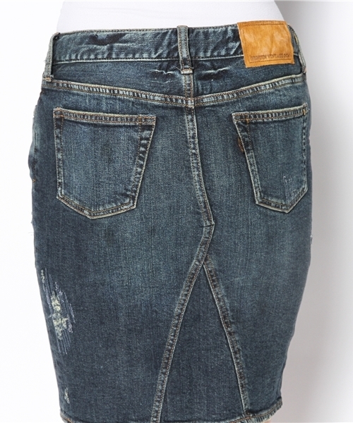 goa（ゴア）の「10ozストレッチデニムひざ丈スカート（デニムスカート・レディース・ブラック/インディゴブルー・SMALL/MEDIUM）」の6枚目の写真