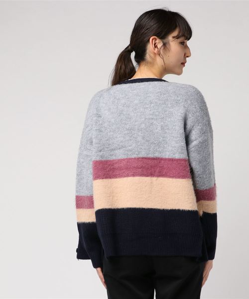 flower（フラワー）の「ポッピングボーダーカーディガン（カーディガン/ボレロ・レディース・ネイビー/ピンク・FREE）」の4枚目の写真