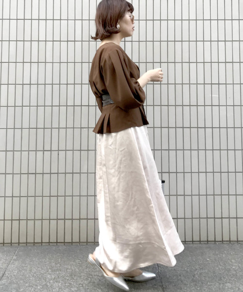 ドゥ アルシーヴ（Doux archives）/サテンフレアスカート archives（アルシーヴ）の「vintageサテンフレアスカート（スカート