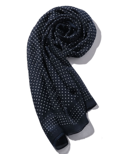 INTERPLANET（インタープラネット）の「パネルドットストール（ストール/ショール・レディース・ブラック/ネイビー・フリー）」の2枚目の写真