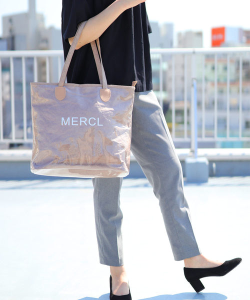 florist(フローリスト)の「シワ加工素材クリアトートバッグ(トートバッグ・レディース・ホワイト/ブラック/グリーン/キャメル/グレー・FREE)」の4枚目の写真
