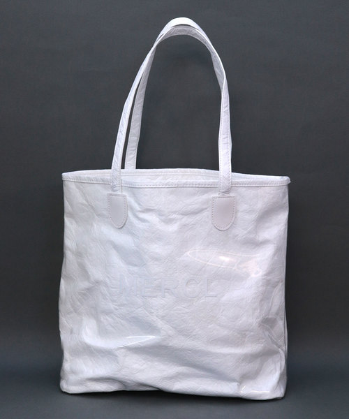florist(フローリスト)の「シワ加工素材クリアトートバッグ(トートバッグ・レディース・ホワイト/ブラック/グリーン/キャメル/グレー・FREE)」の2枚目の写真