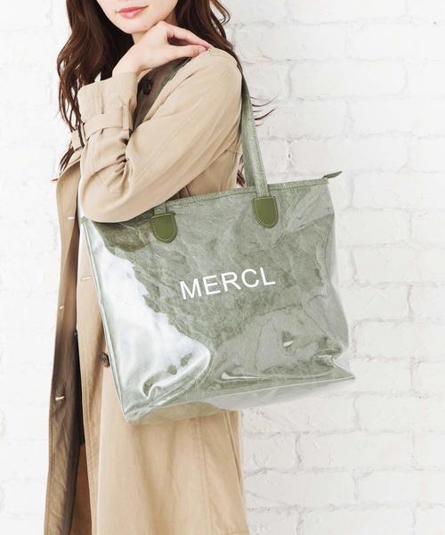 florist(フローリスト)の「シワ加工素材クリアトートバッグ(トートバッグ・レディース・ホワイト/ブラック/グリーン/キャメル/グレー・FREE)」の5枚目の写真