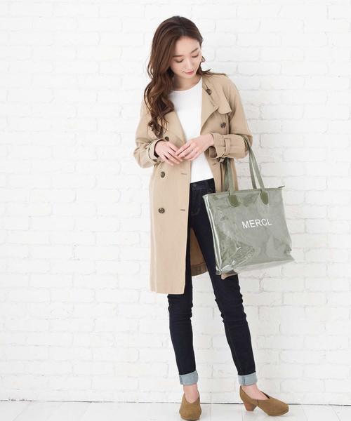 florist(フローリスト)の「シワ加工素材クリアトートバッグ(トートバッグ・レディース・ホワイト/ブラック/グリーン/キャメル/グレー・FREE)」の15枚目の写真