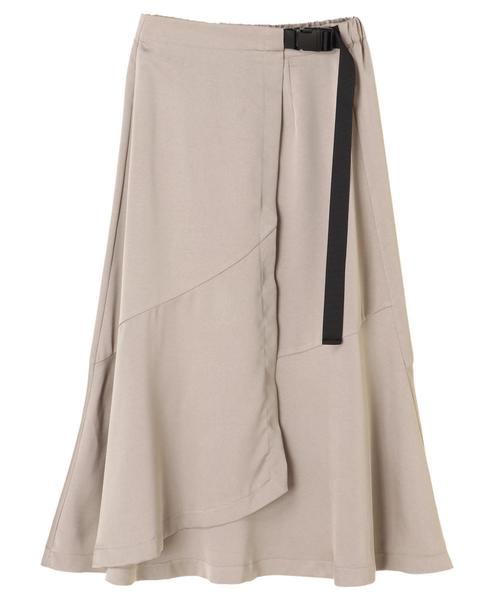 Editt by YECCA VECCA(エディットバイイェッカヴェッカ)の「SRベルトイレヘムスカート(スカート・レディース・ベージュ/カーキ/オレンジ・FREE)」の5枚目の写真