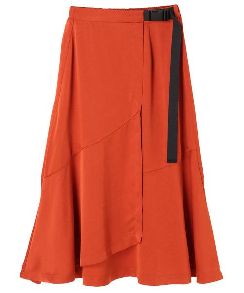 Editt by YECCA VECCA(エディットバイイェッカヴェッカ)の「SRベルトイレヘムスカート(スカート・レディース・ベージュ/カーキ/オレンジ・FREE)」の4枚目の写真