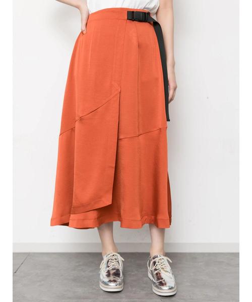 Editt by YECCA VECCA(エディットバイイェッカヴェッカ)の「SRベルトイレヘムスカート(スカート・レディース・ベージュ/カーキ/オレンジ・FREE)」の16枚目の写真