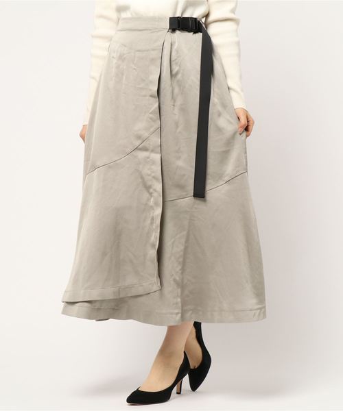 Editt by YECCA VECCA(エディットバイイェッカヴェッカ)の「SRベルトイレヘムスカート(スカート・レディース・ベージュ/カーキ/オレンジ・FREE)」の7枚目の写真