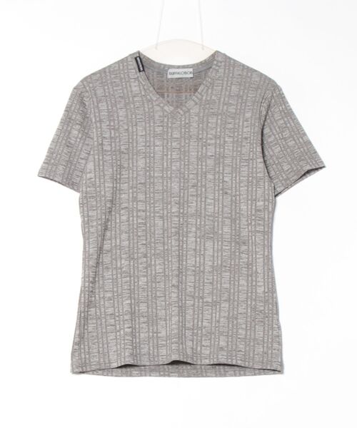 Buffalo Bobs(バッファローボブズ)の「RHONE(ローヌ)針抜きテレコ Vネック Tシャツ(Tシャツ/カットソー・メンズ・ホワイト/ブラック/ネイビー/ライトグレー/ワイン/グレー・3-4/1-2/2-3)」の4枚目の写真