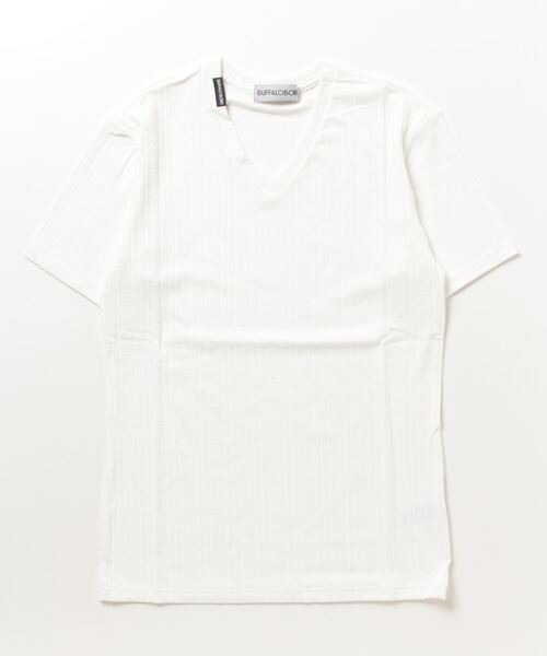 Buffalo Bobs(バッファローボブズ)の「RHONE(ローヌ)針抜きテレコ Vネック Tシャツ(Tシャツ/カットソー・メンズ・ホワイト/ブラック/ネイビー/ライトグレー/ワイン/グレー・3-4/1-2/2-3)」の7枚目の写真