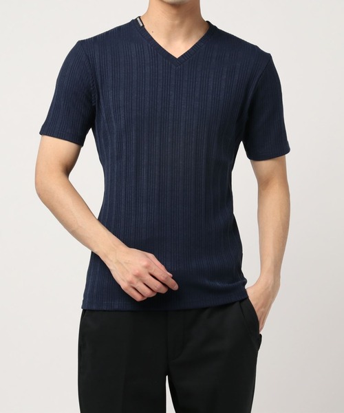 Buffalo Bobs(バッファローボブズ)の「RHONE(ローヌ)針抜きテレコ Vネック Tシャツ(Tシャツ/カットソー・メンズ・ホワイト/ブラック/ネイビー/ライトグレー/ワイン/グレー・3-4/1-2/2-3)」の10枚目の写真