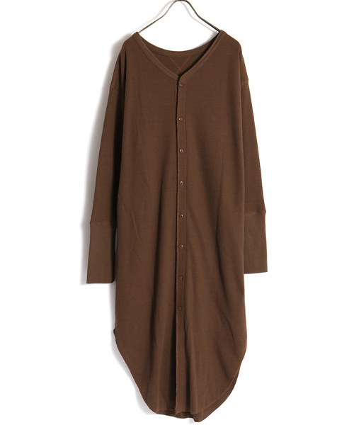 made in standard （メイドインスタンダード）の「made in standard/メイドインスタンダード 3way ワッフル ロングワンピース/カーディガン（ワンピース・レディース・ブラック/ブラウン/カーキ/ナチュラル・FREE）」の13枚目の写真