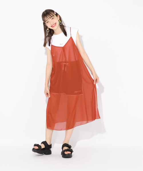 repipi armario（レピピ アルマリオ）の「シフォンキャミセットワンピース2（ワンピース・キッズ・ブラック/ベージュ/ブラウン・SMALL/MEDIUM/LARGE/X-SMALL）」の3枚目の写真