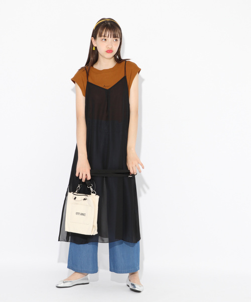 repipi armario（レピピ アルマリオ）の「シフォンキャミセットワンピース2（ワンピース・キッズ・ブラック/ベージュ/ブラウン・SMALL/MEDIUM/LARGE/X-SMALL）」の6枚目の写真