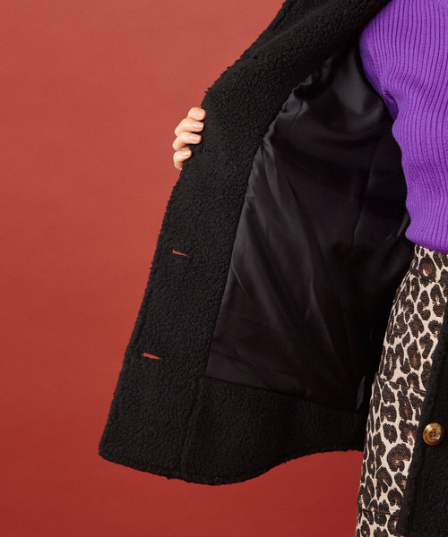 MIIA（ミーア）の「フロントポケットボアコート（ブルゾン・レディース・ブラック/ベージュ/ブラウン・FREE）」の16枚目の写真