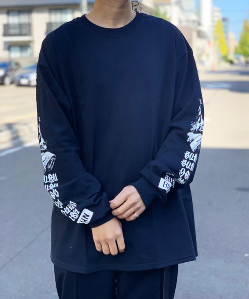 Port(ポート)の「【 eyedy / アイディー 】BURN BURN L/S TEE(Tシャツ/カットソー・メンズ・ブラック/オレンジ・M/L/XL/XXL)」の1枚目の写真