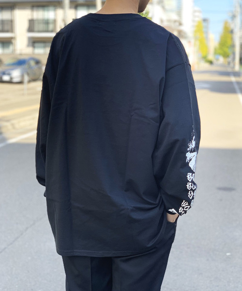 Port(ポート)の「【 eyedy / アイディー 】BURN BURN L/S TEE(Tシャツ/カットソー・メンズ・ブラック/オレンジ・M/L/XL/XXL)」の8枚目の写真