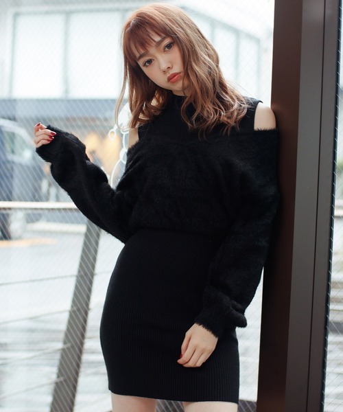 LIPSERVICE（リップサービス）の「フェザードッキングレイヤードニット