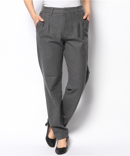 SOFFITTO(ソフィット)の「Soffitto / 両面起毛無地 2タックスッキリパンツ(その他パンツ・レディース・ブラック/グレー・4/3/2)」の1枚目の写真