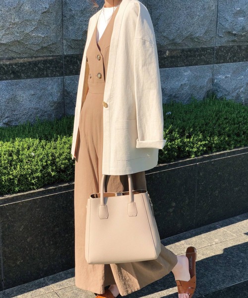 Banner Barrett（バナーバレット）の「【手洗い可】ラグジュアリーオールインワン（つなぎ/オールインワン・レディース・ブラウン/ベージュ/ストライプ・38）」の10枚目の写真