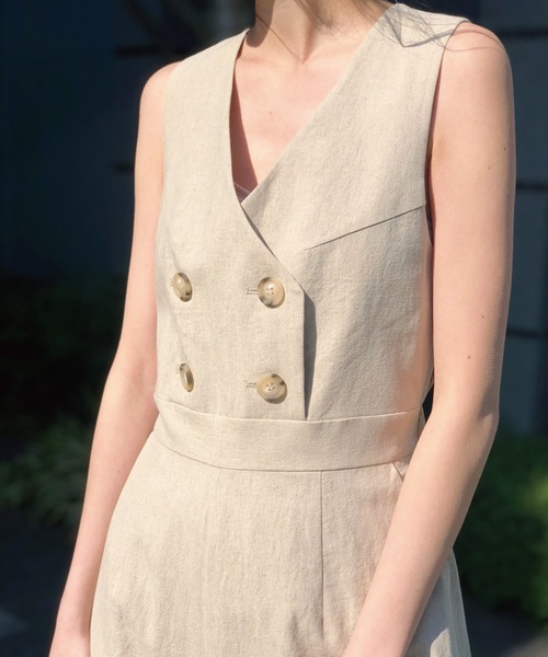 Banner Barrett（バナーバレット）の「【手洗い可】ラグジュアリーオールインワン（つなぎ/オールインワン・レディース・ブラウン/ベージュ/ストライプ・38）」の18枚目の写真