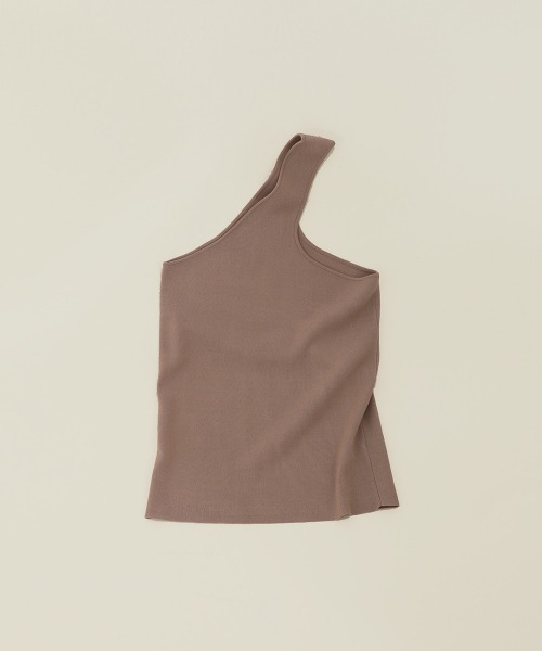 TODAYFUL（トゥデイフル）の「アシンメトリーニットタンク（タンクトップ・レディース・オフホワイト/ミント/キャメル/ピンクベージュ・FREE）」の4枚目の写真
