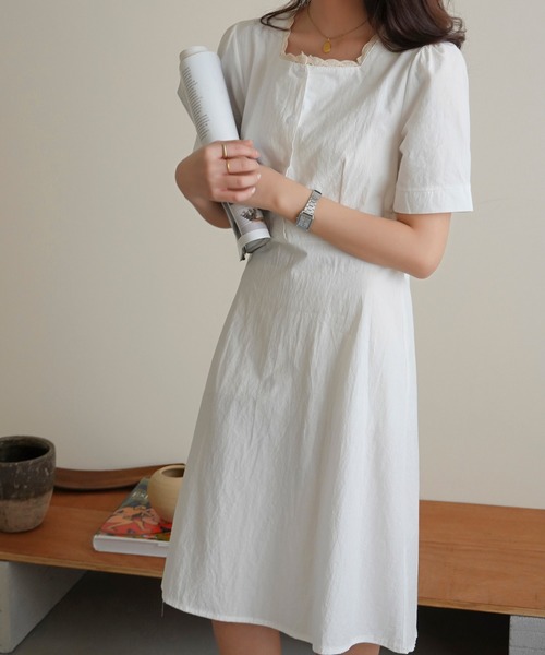 Mayree メイリー の Mayree スクエアネック パフスリーブワンピ ワンピース Wear