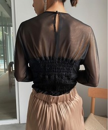 〈新品タグ付〉Ameri / SHEER BUSTIER BLOUSE Mサイズ PLANET SHEER TATTOO WITH BUSTIER TOP（Tシャツ/カットソー