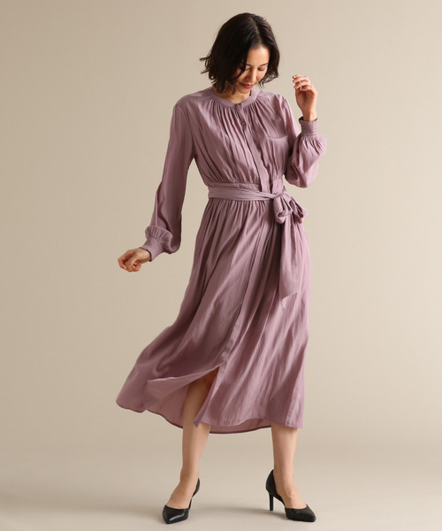 Tiara(ティアラ)の「前開きギャザーワンピース(ワンピース・レディース・ピンク/グレー/ブラック・FREE)」の3枚目の写真