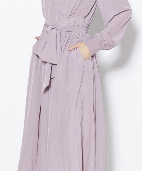 Tiara(ティアラ)の「前開きギャザーワンピース(ワンピース・レディース・ピンク/グレー/ブラック・FREE)」の7枚目の写真