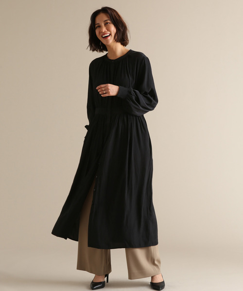 Tiara(ティアラ)の「前開きギャザーワンピース(ワンピース・レディース・ピンク/グレー/ブラック・FREE)」の17枚目の写真