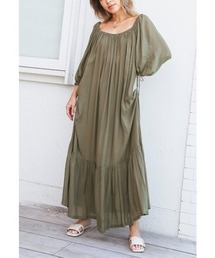 Gathered Neck Maxi Dress/ギャザーネックマキシドレス