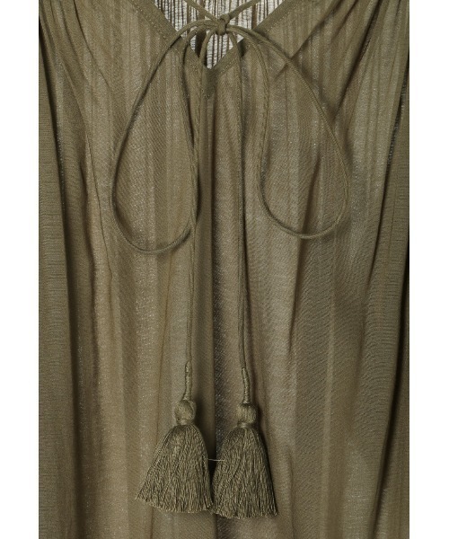 ALEXIA STAM(アリシアスタン)の「Gathered Neck Maxi Dress/ギャザーネックマキシドレス(ワンピース・レディース・ブラウン系その他/カーキ・FREE)」の5枚目の写真
