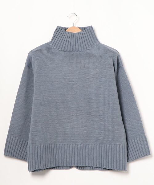STYLEBLOCK（スタイルブロック）の「3Gアクリル天竺編みハーフネックニットプルオーバー（ニット/セーター・レディース・ベージュ/ブルー/アイボリー/キャメル/ブラック・M）」の10枚目の写真