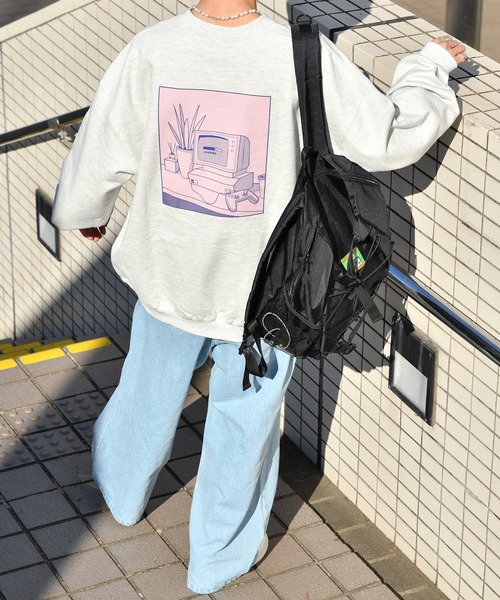 Perushu（ペルーシュ）の「ヴィンテージタッチ裏起毛スウェット（スウェット・メンズ・ブラック系その他/ダークブルー/ブラック/霜降りグレー・LARGE/MEDIUM）」の8枚目の写真