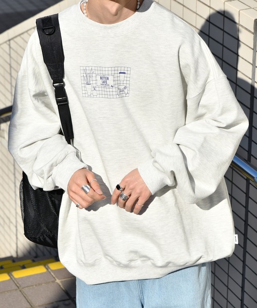 Perushu（ペルーシュ）の「ヴィンテージタッチ裏起毛スウェット（スウェット・メンズ・ブラック系その他/ダークブルー/ブラック/霜降りグレー・LARGE/MEDIUM）」の14枚目の写真