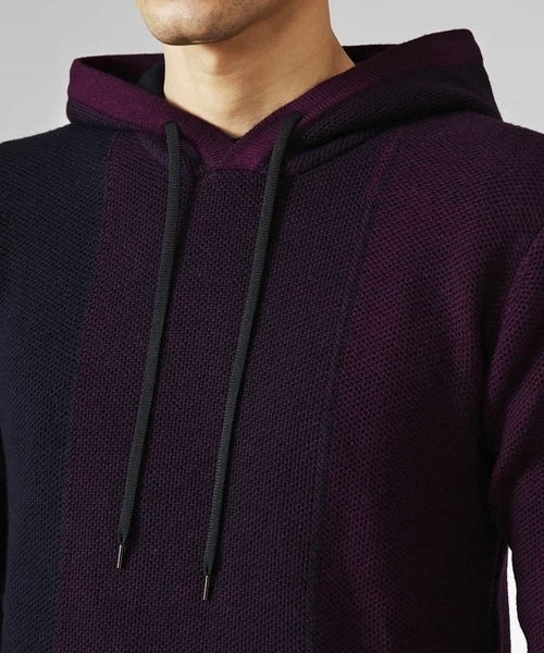 MICHEL KLEIN HOMME   （ミッシェルクランオム）の「ニットパーカー（ロイヤルグラデーションパーカー）（ニット/セーター・メンズ・ライトブラウン/ボルドー・46/48）」の5枚目の写真